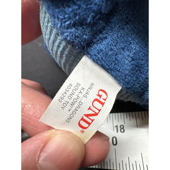 Gund Ninjas Dragons Ka Pow Blue & Yellow Plush Toy Fluffy Green Accents  Nonwork - Picture 5 of 6